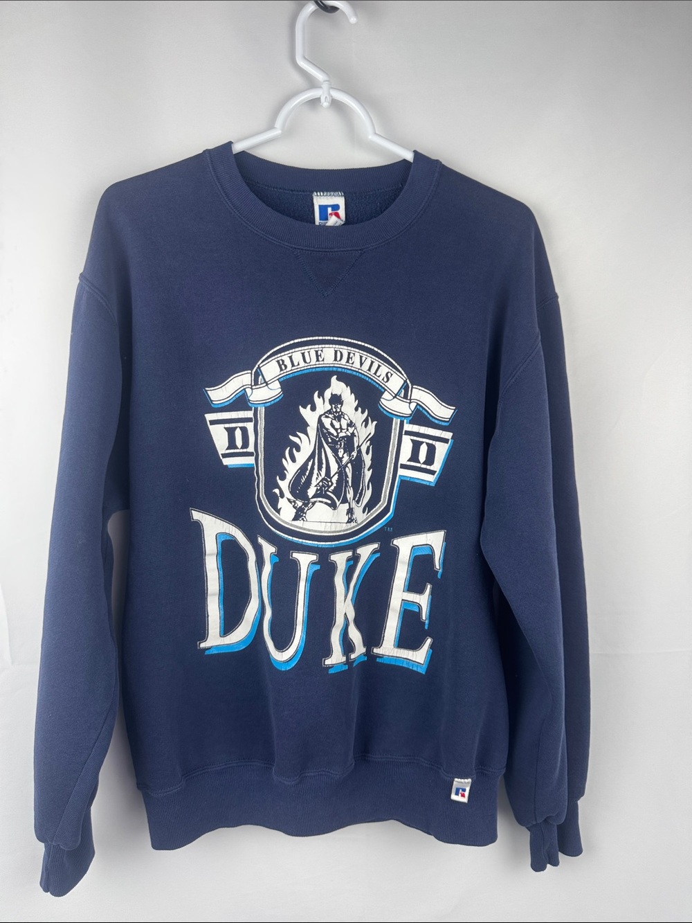 VTG Duke Blue Devils Russell Athletic Sweatshirt USA Made ACC Basketball Coach K